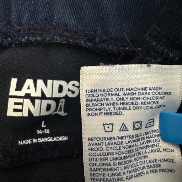 Lands End Starfish High Rise Knit Denim Straight Jeans Large Petite Travel EUC - Picture 8 of 9